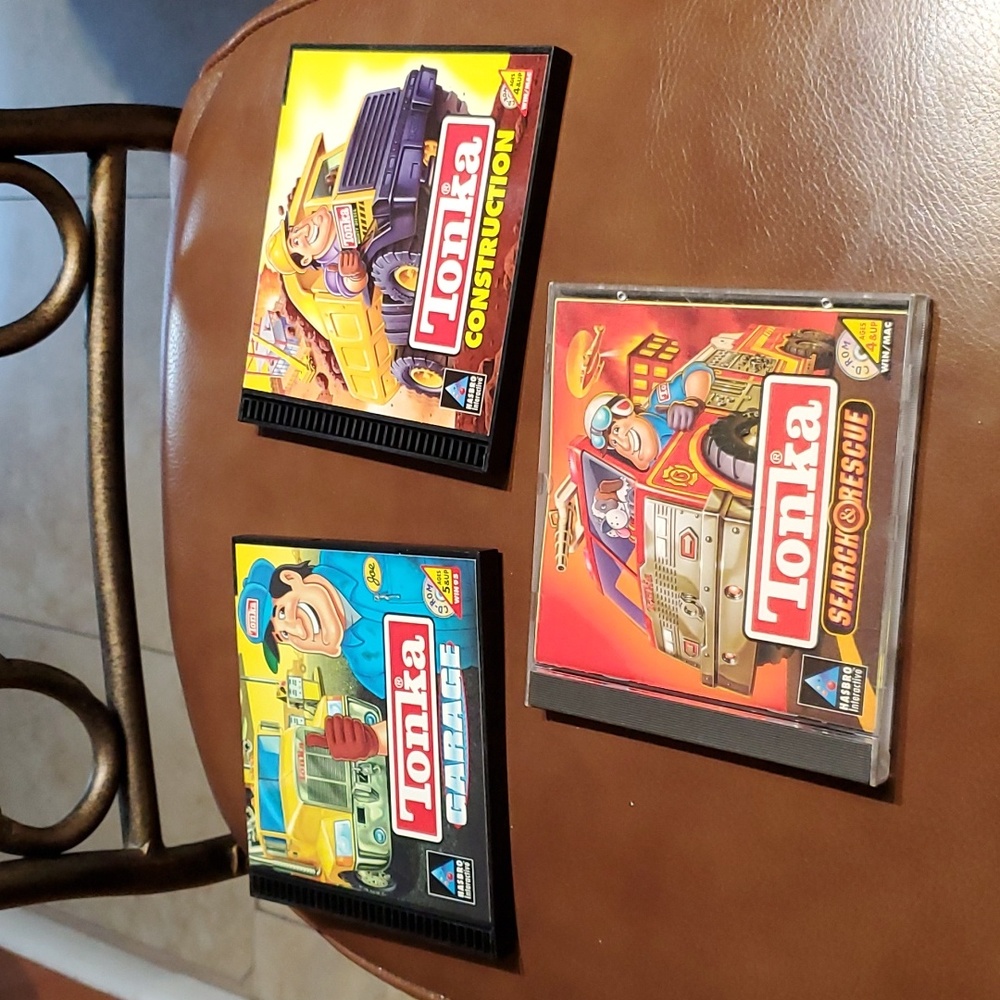 Vintage Lot of 3 Tonka PC Cd-Rom Hasbro Interactive Game 1997 Construction Garag